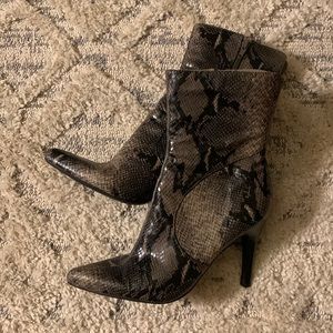 Faux Snake Skin Boots